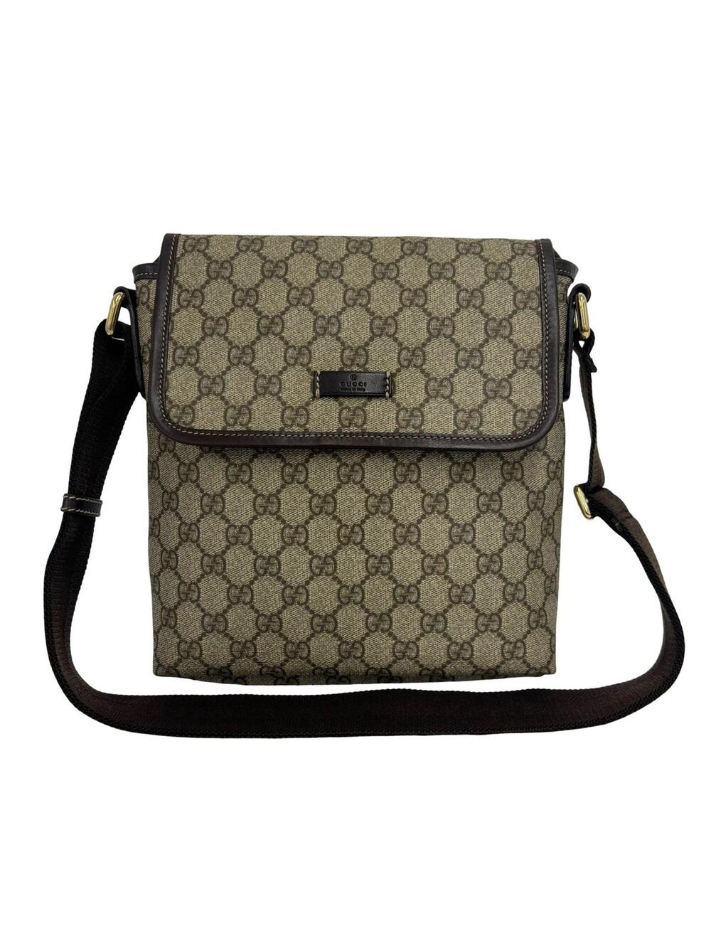 Gucci Flap Messenger Gg Coated Canvas #370428G73B